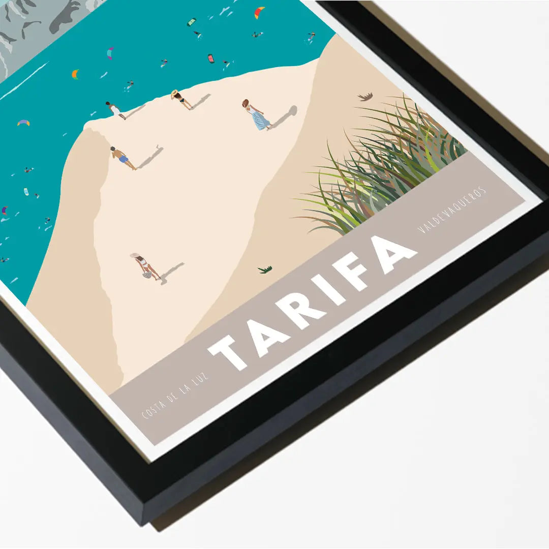 Valdevaqueros Tarifa, Beige Travel art by SAX Doodle