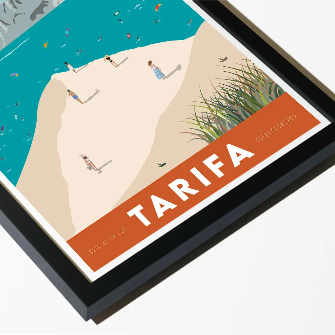 Valdevaqueros Tarifa, Orange Travel art by SAX Doodle