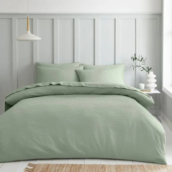 Valley Clipped Jacquard Duvet Cover & Pillowcase Set Dunelm