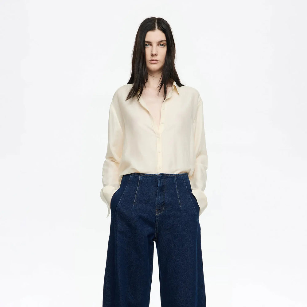 Vanilla cotton/silk shirt Bimba y Lola UK