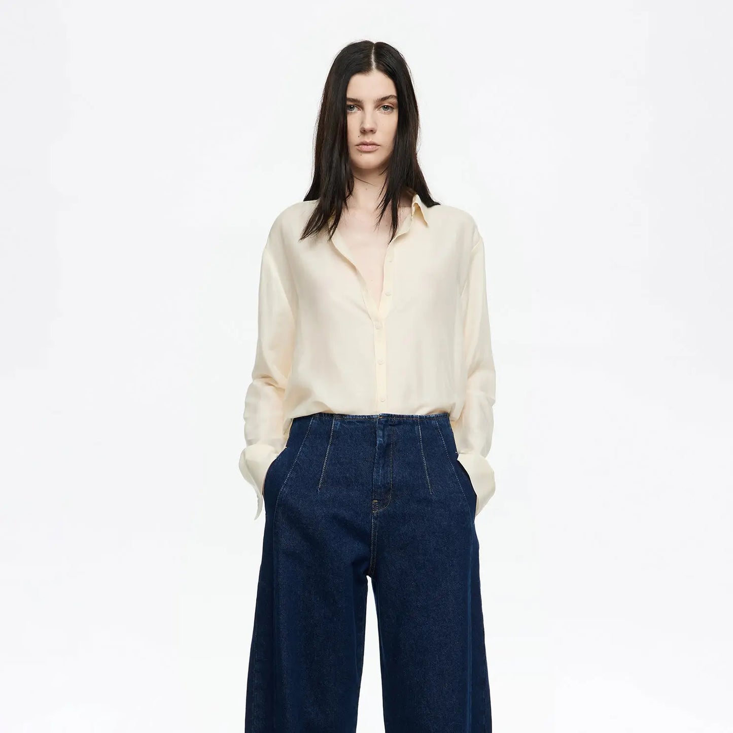 Vanilla cotton/silk shirt Bimba y Lola UK
