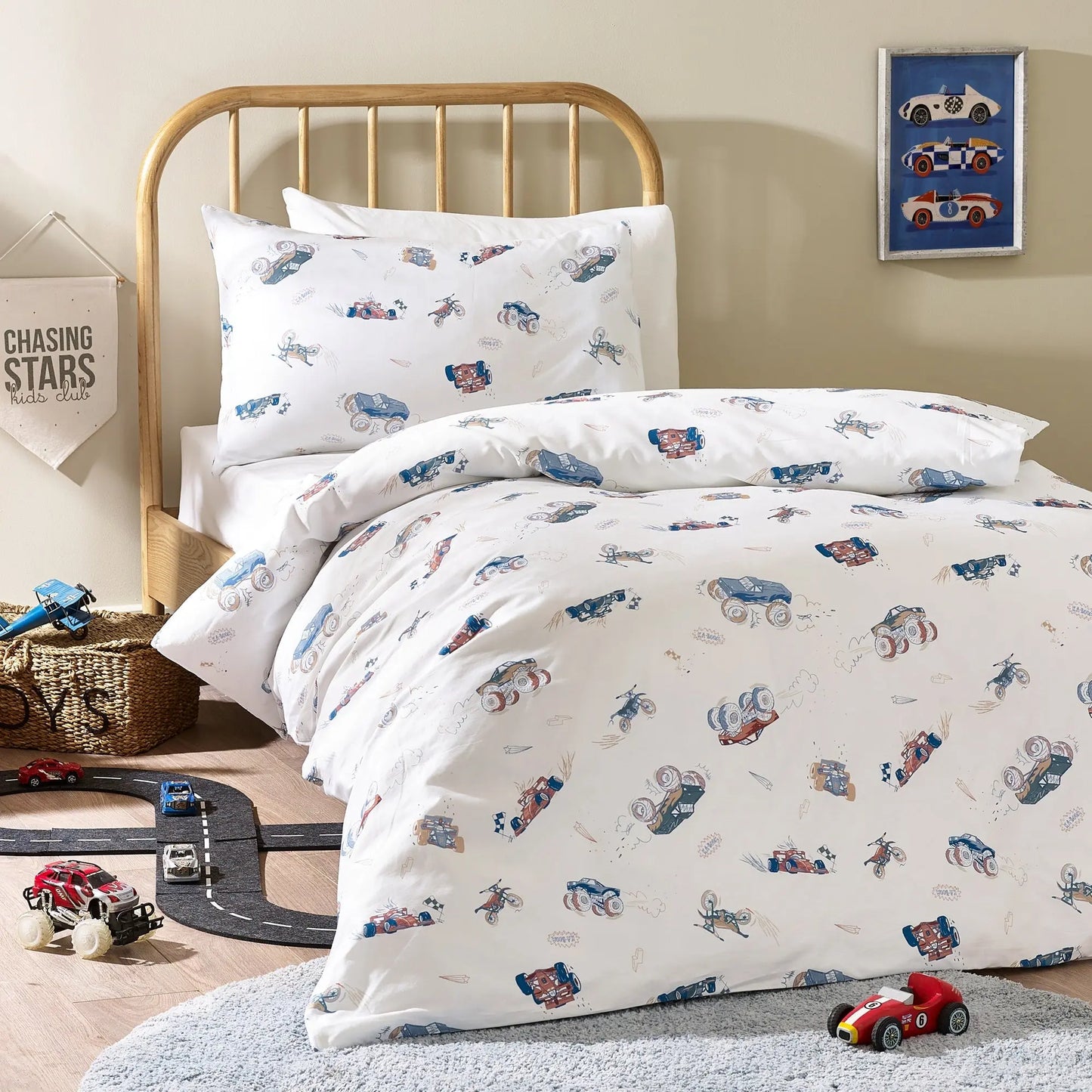 Vehicles Organic Cotton Duvet Cover & Pillowcase Kabode