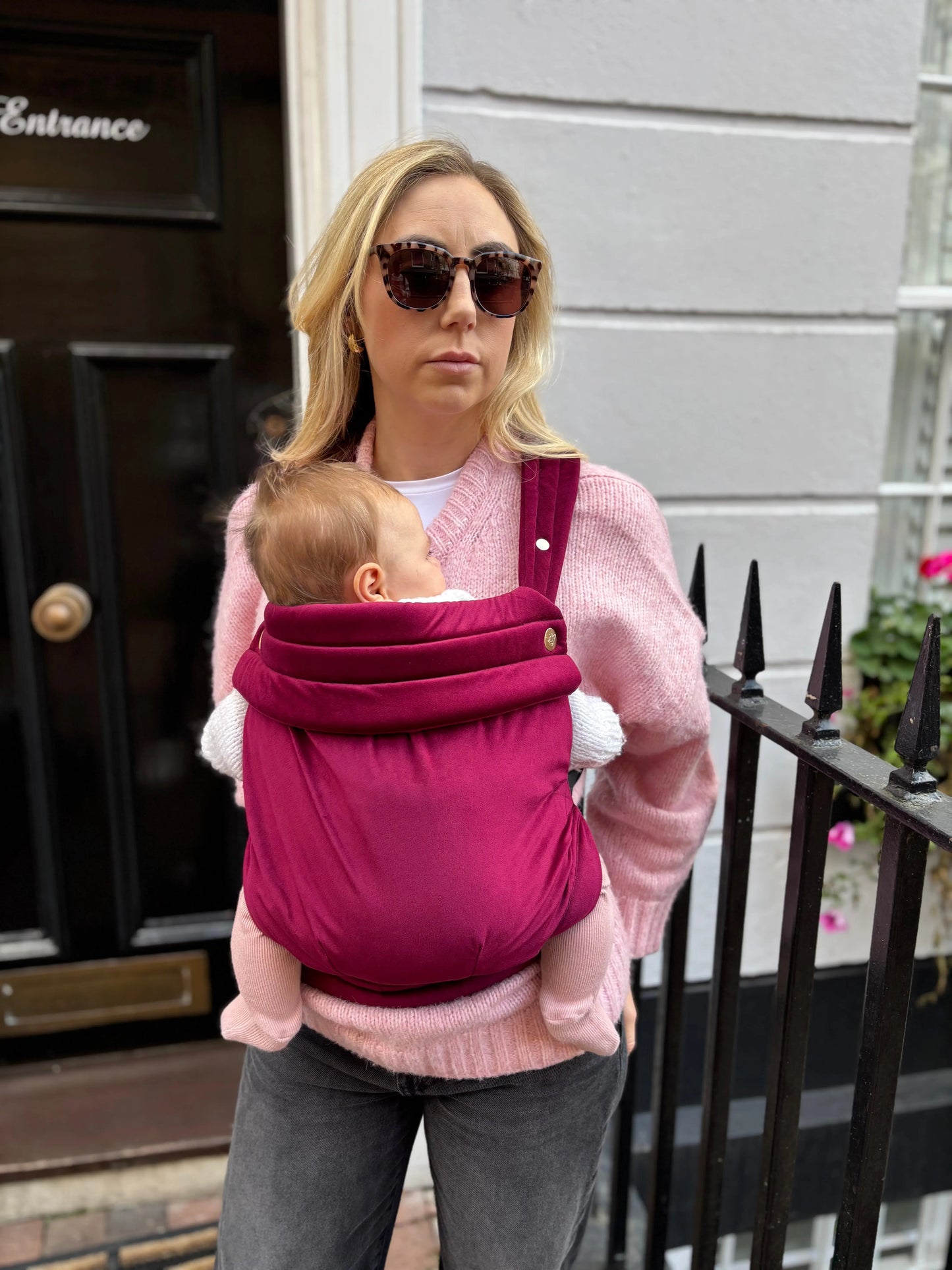 Velvet Baby Carrier - Velvet Cherry Bizzi Growin Nursery Interiors