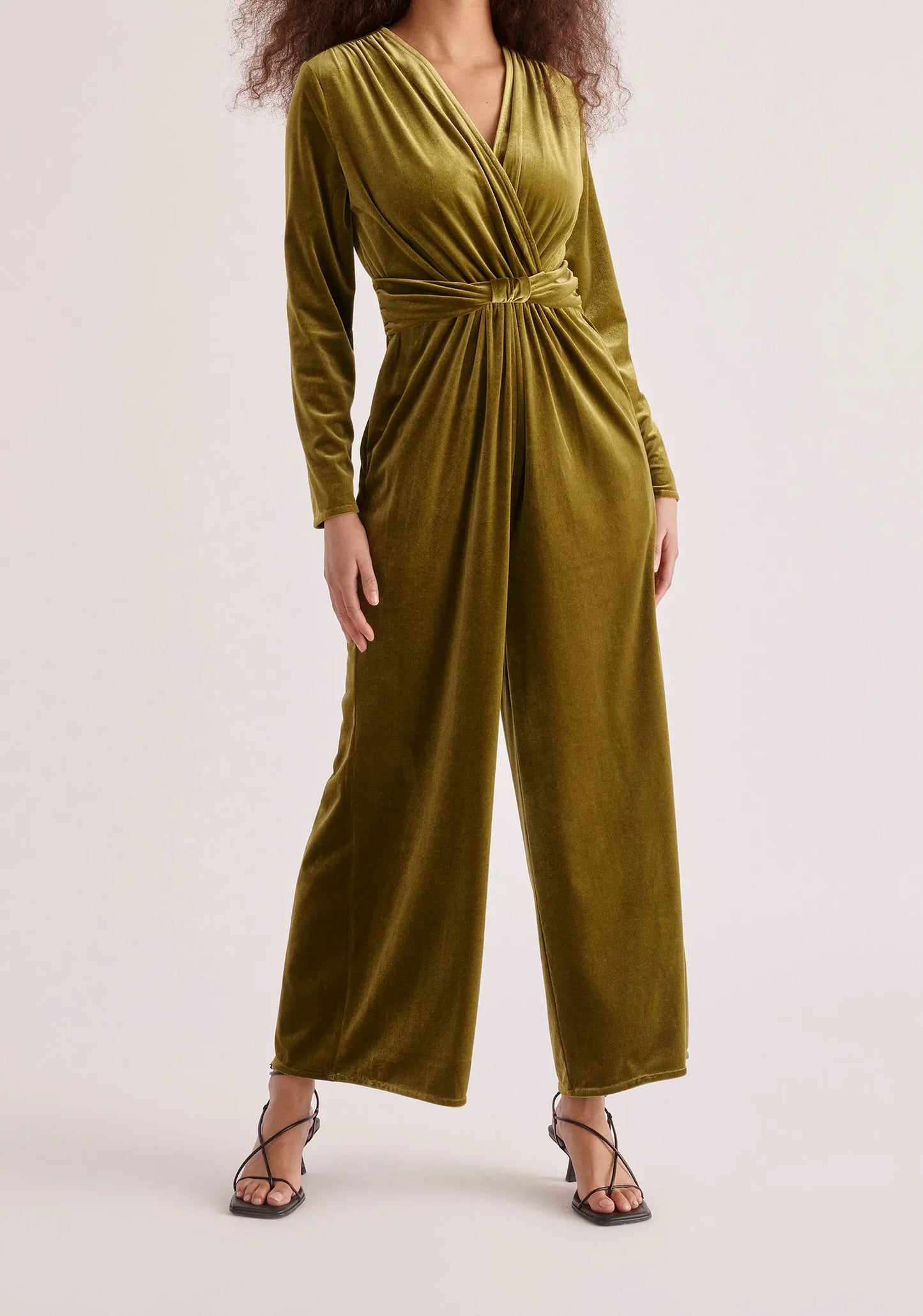 Velvet Knot-Waist Jumpsuit Paisie