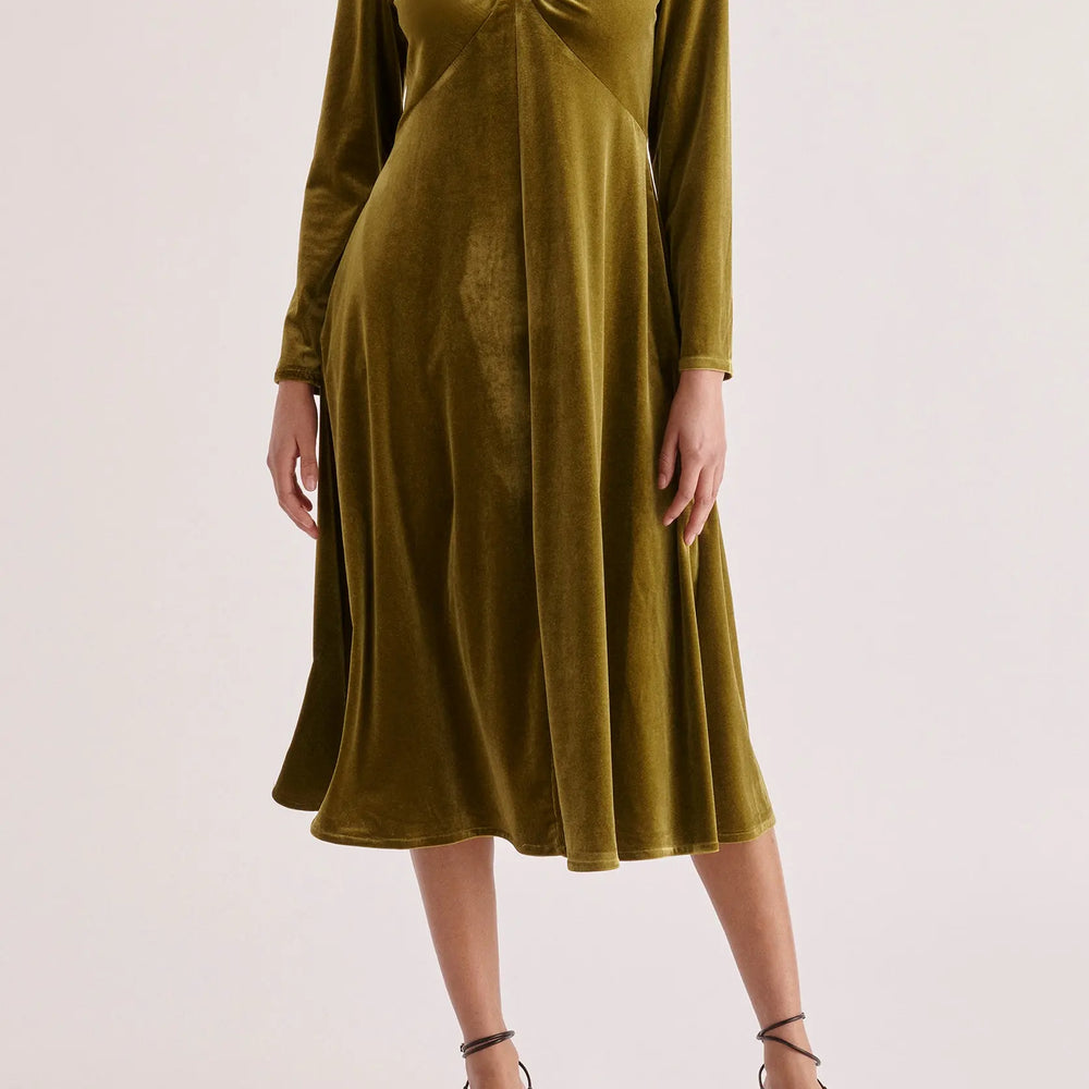 Velvet Tie-Neck Dress Paisie