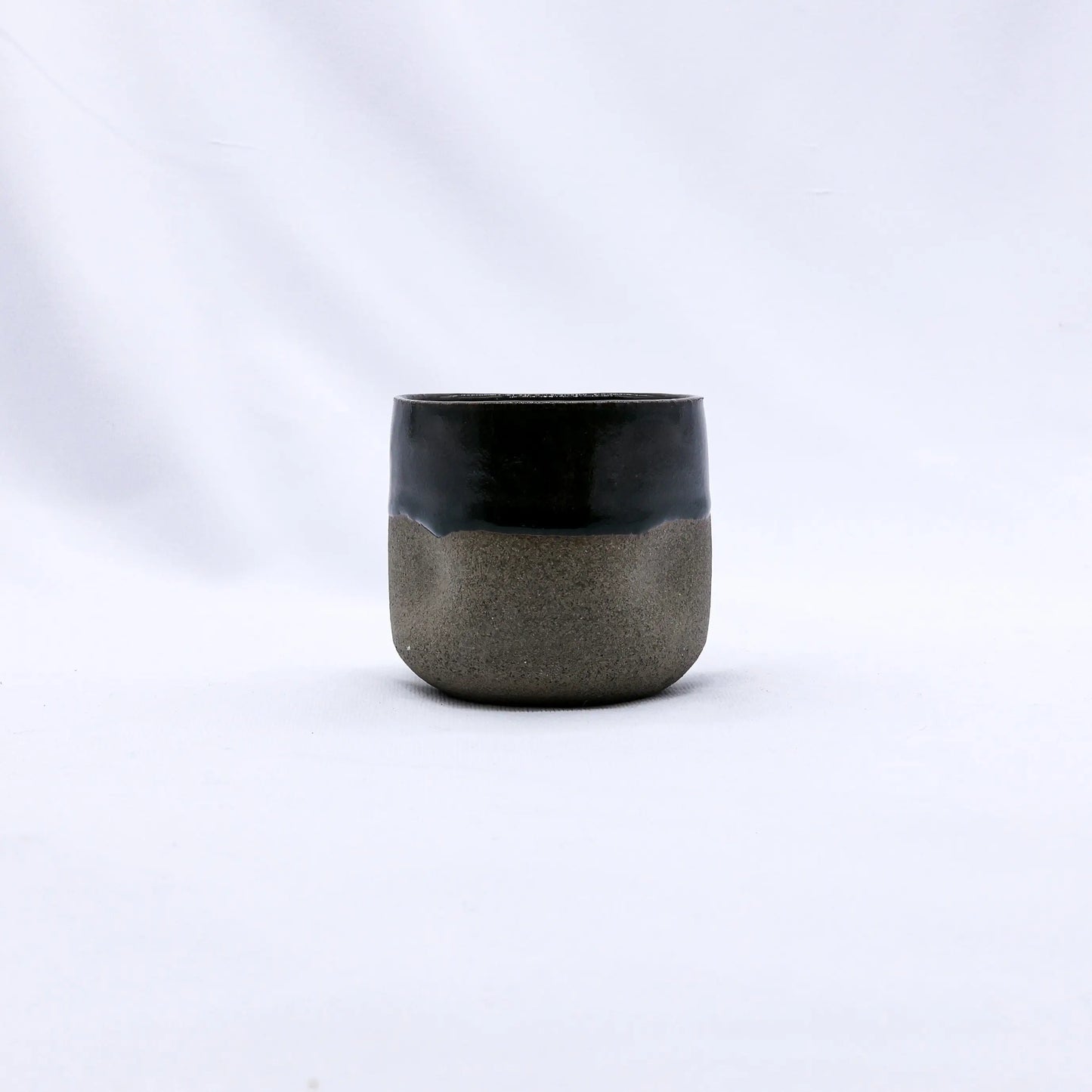 Verde Goccio Handmade Ceramic Smoked Grey Stoneware Short Cup Ribera Handmade Ceramics