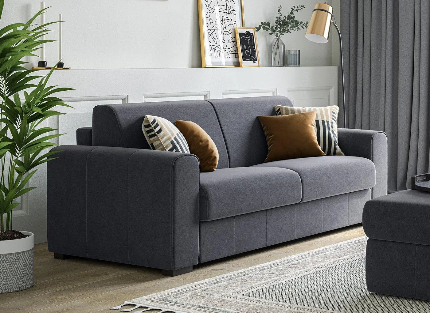 Verona 3-Seater Pull-Out Sofa Bed - Grey Dreams