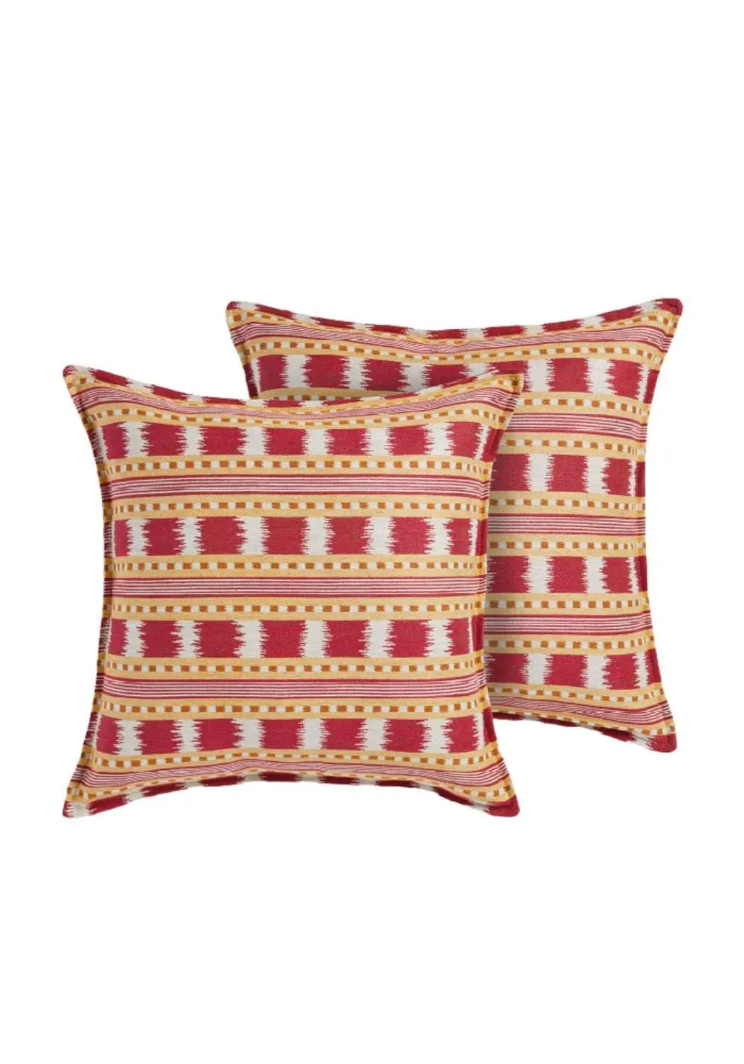 Vibrant Red and Gold Stripe Cushion Cover Casa by Josephine Jenno