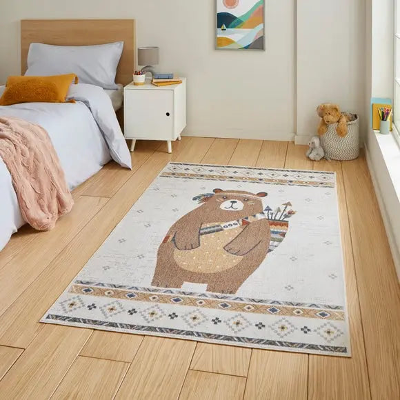 Vida Bear Kids Rug Dunelm