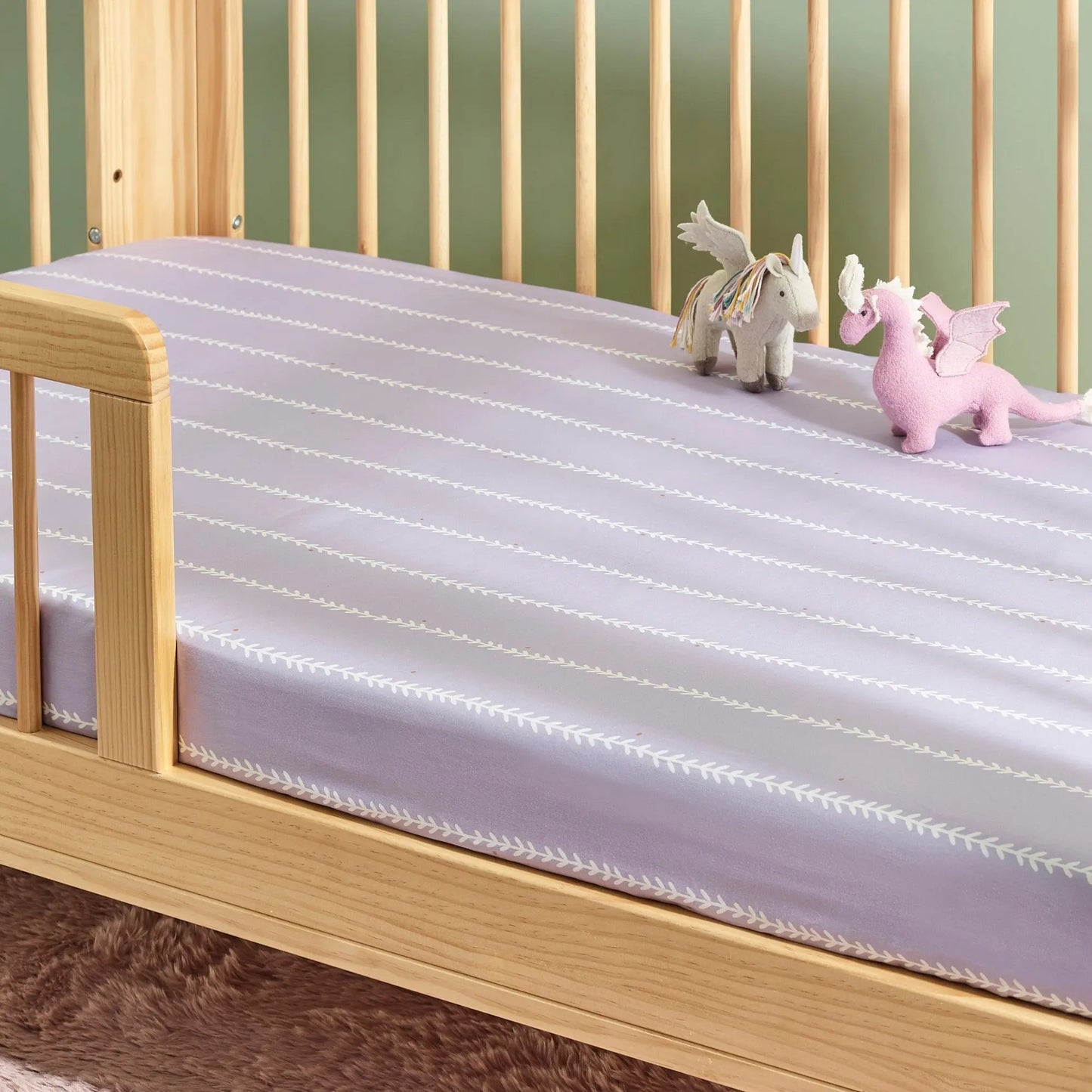 Vine Lilac Organic Cotton Fitted Sheet Kabode