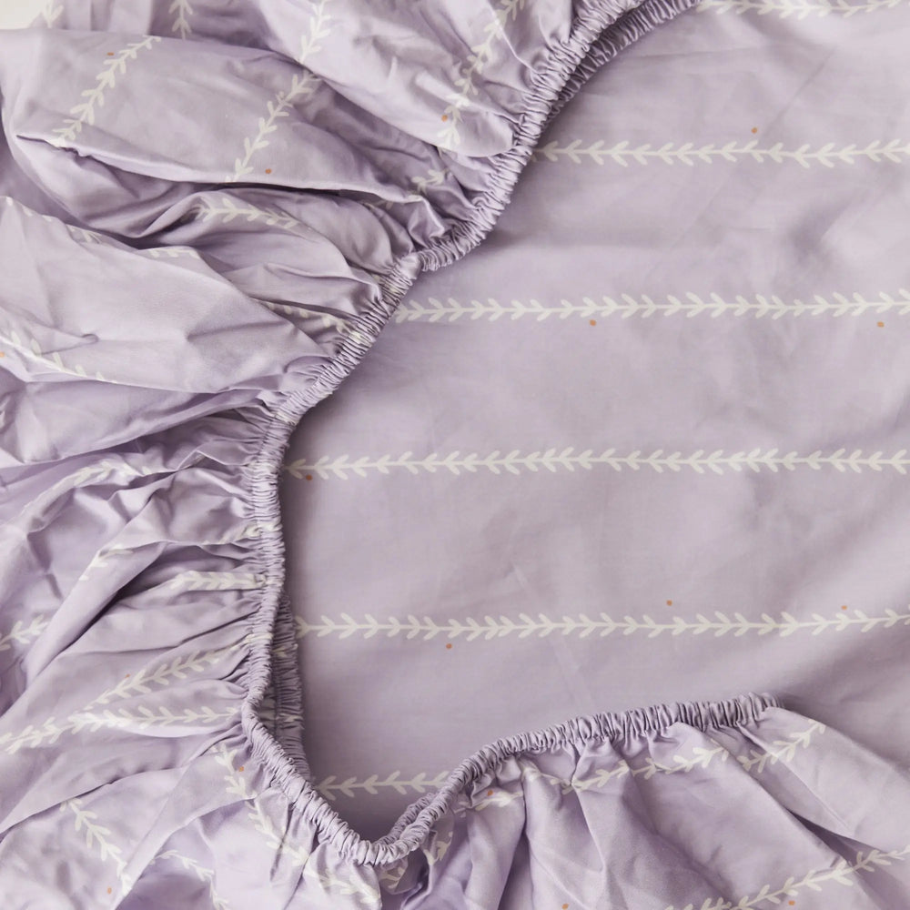 Vine Lilac Organic Cotton Fitted Sheet Kabode