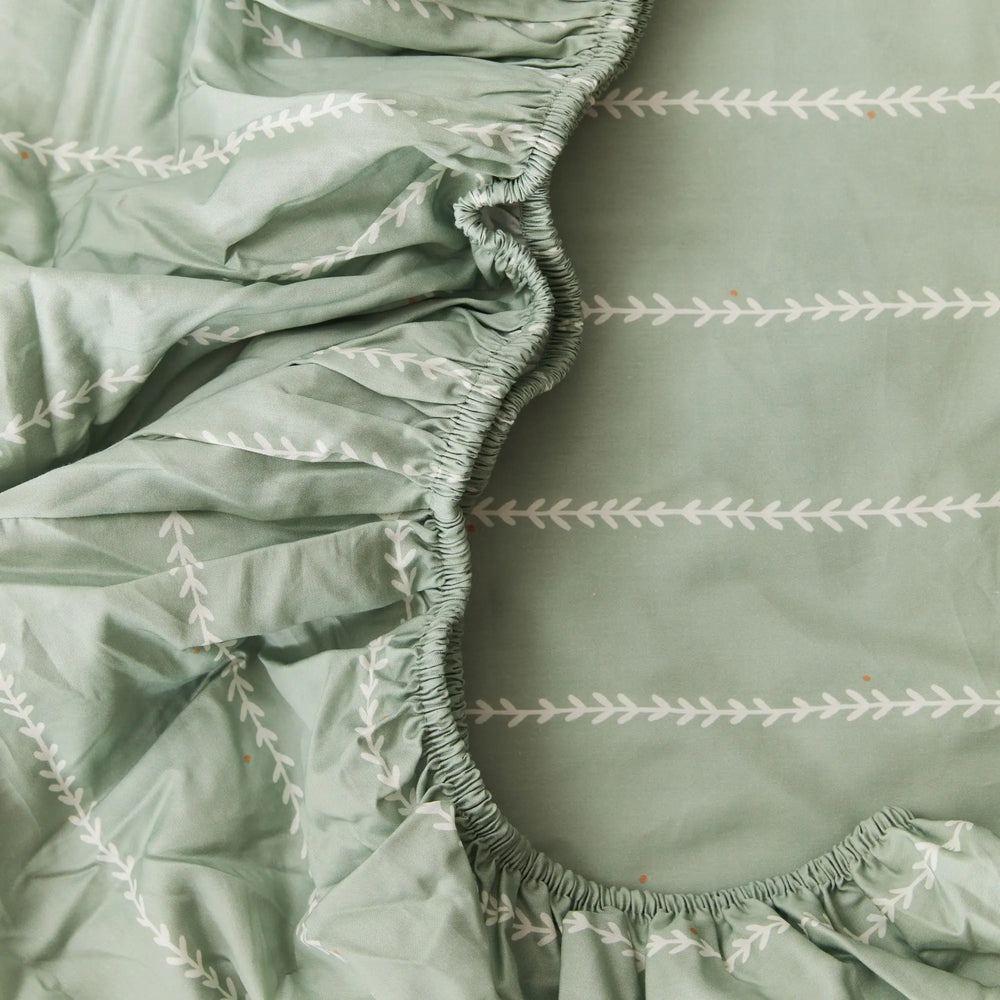 Vine Mint Organic Cotton Fitted Sheet Kabode
