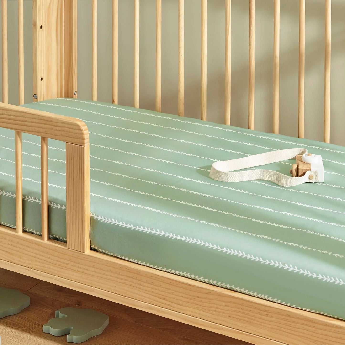 Vine Mint Organic Cotton Fitted Sheet Kabode