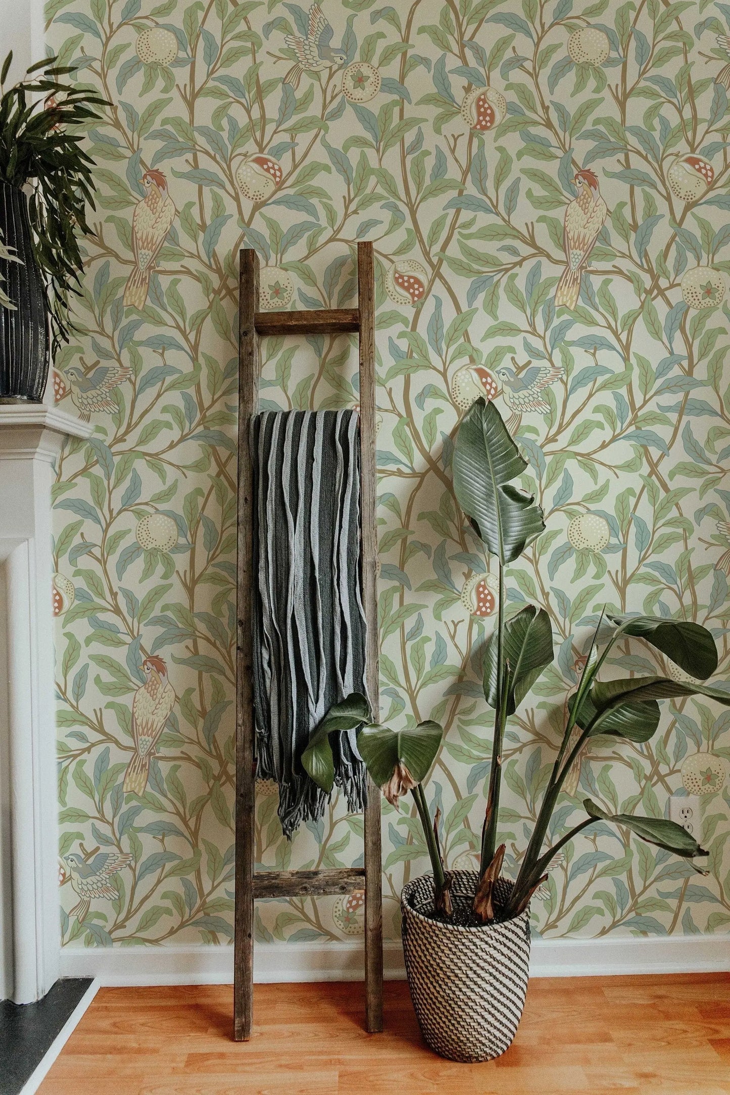 Vintage Birds in Trees William Morris Wallpaper | Self-Adhesive | Pasted | Mural | Feature Wall Decoration ClickWalls