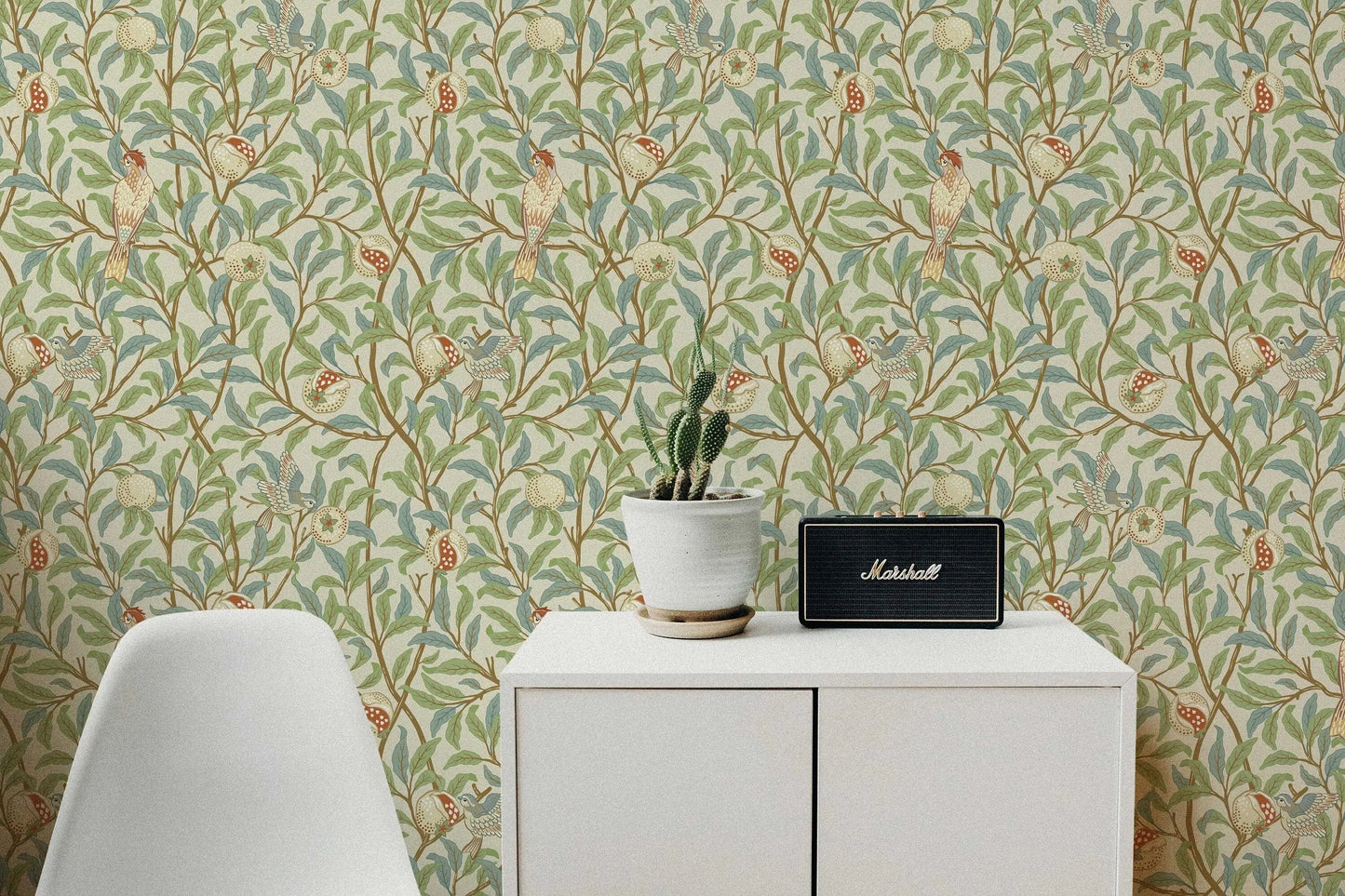 Vintage Birds in Trees William Morris Wallpaper | Self-Adhesive | Pasted | Mural | Feature Wall Decoration ClickWalls