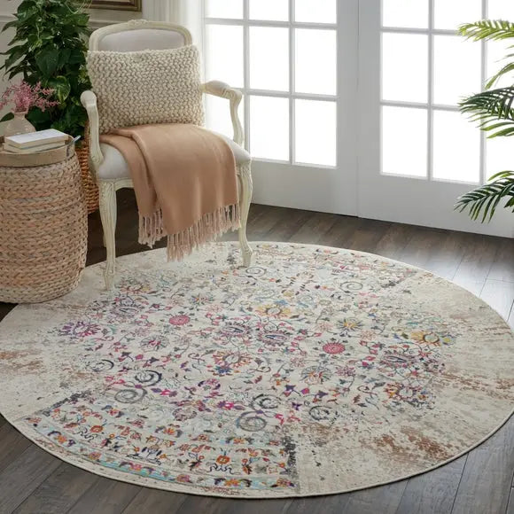 Vintage Kashan 2 Round Rug Dunelm