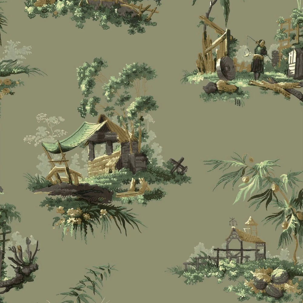 Vintage Oriental Wallpaper - Fern Sharon Jane
