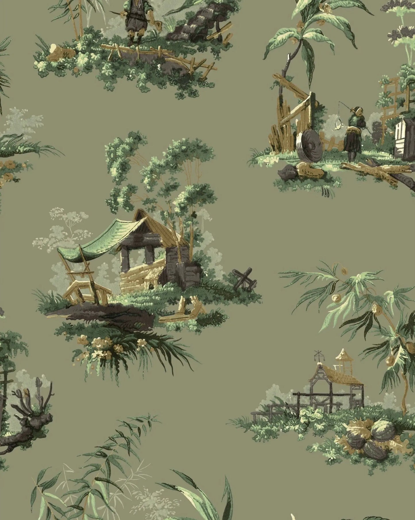 Vintage Oriental Wallpaper - Fern Sharon Jane