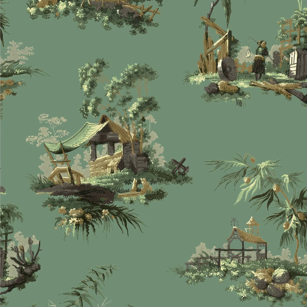 Vintage Oriental Wallpaper - Fern Sharon Jane