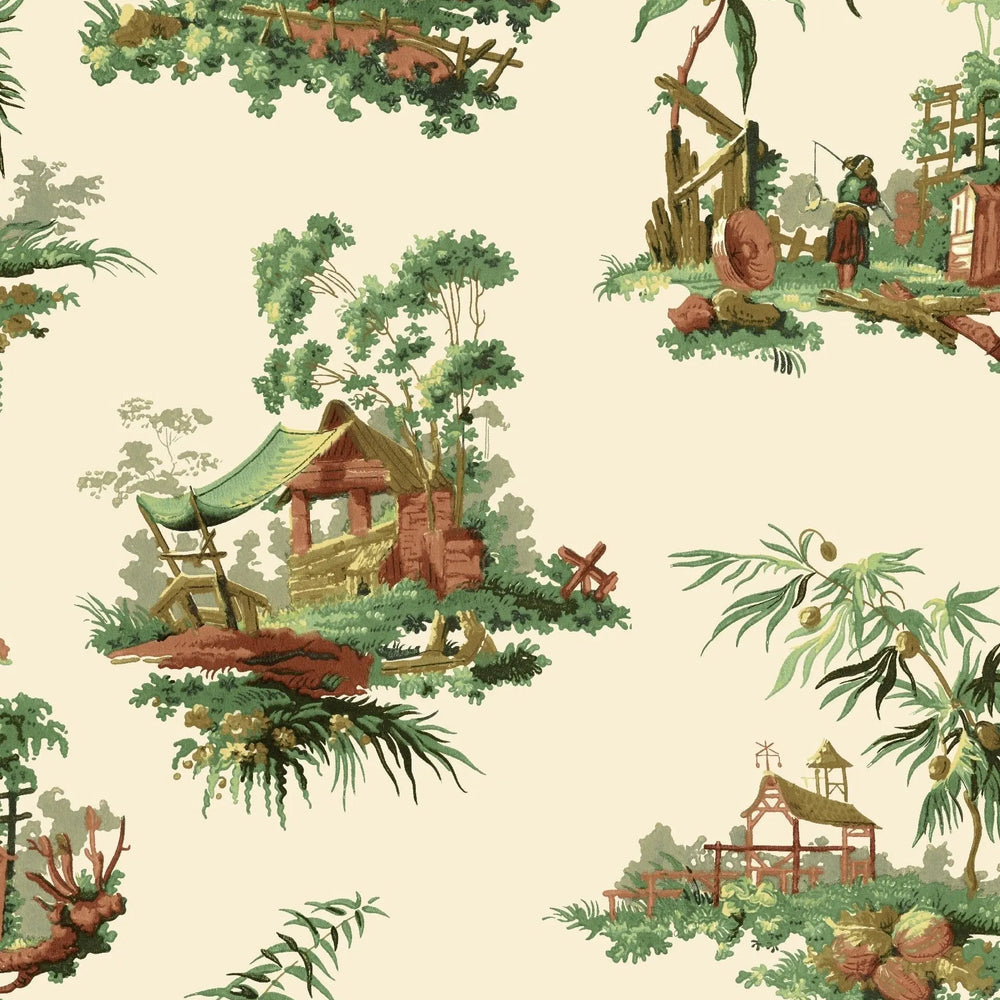 Vintage Oriental Wallpaper - Ivory Sharon Jane