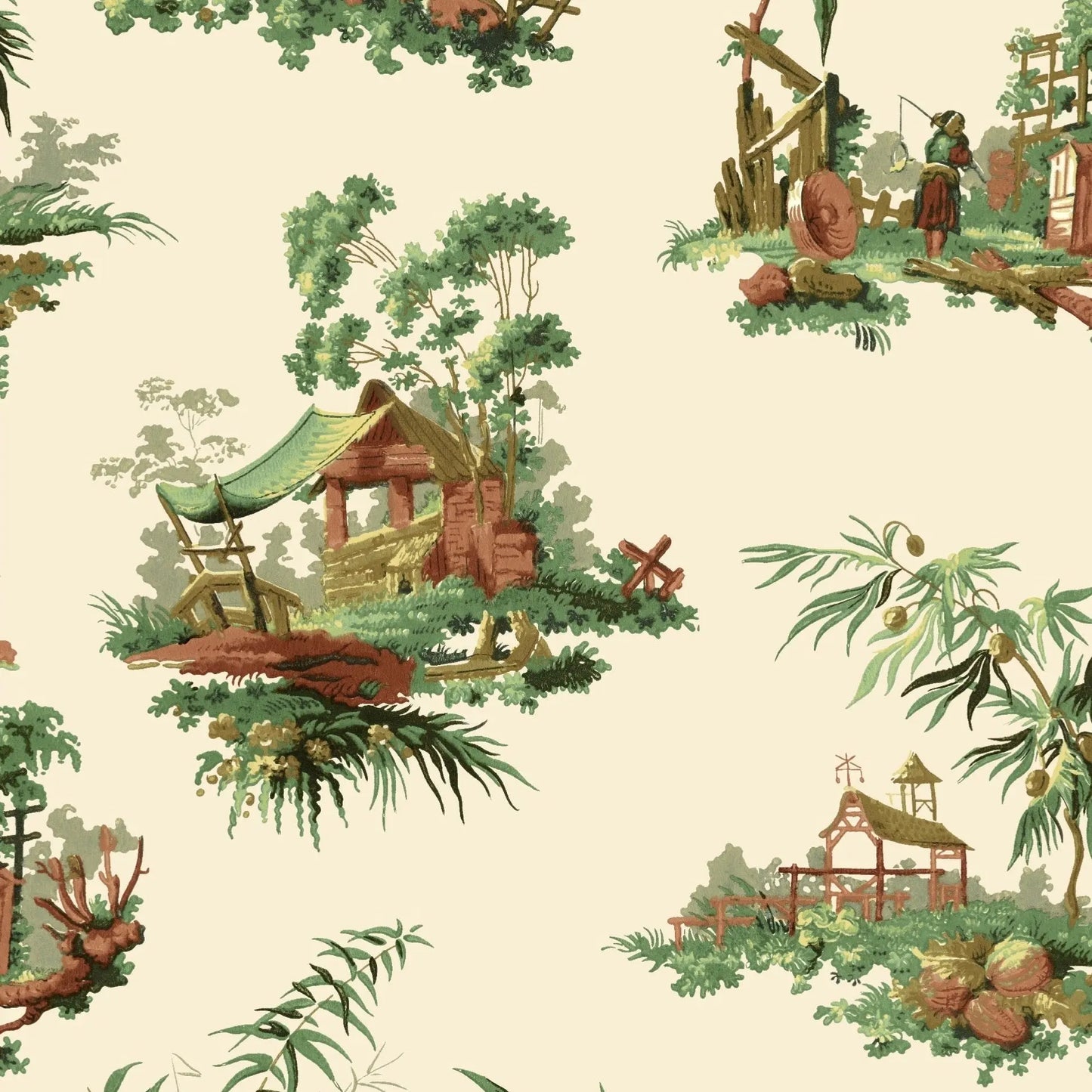 Vintage Oriental Wallpaper - Ivory Sharon Jane