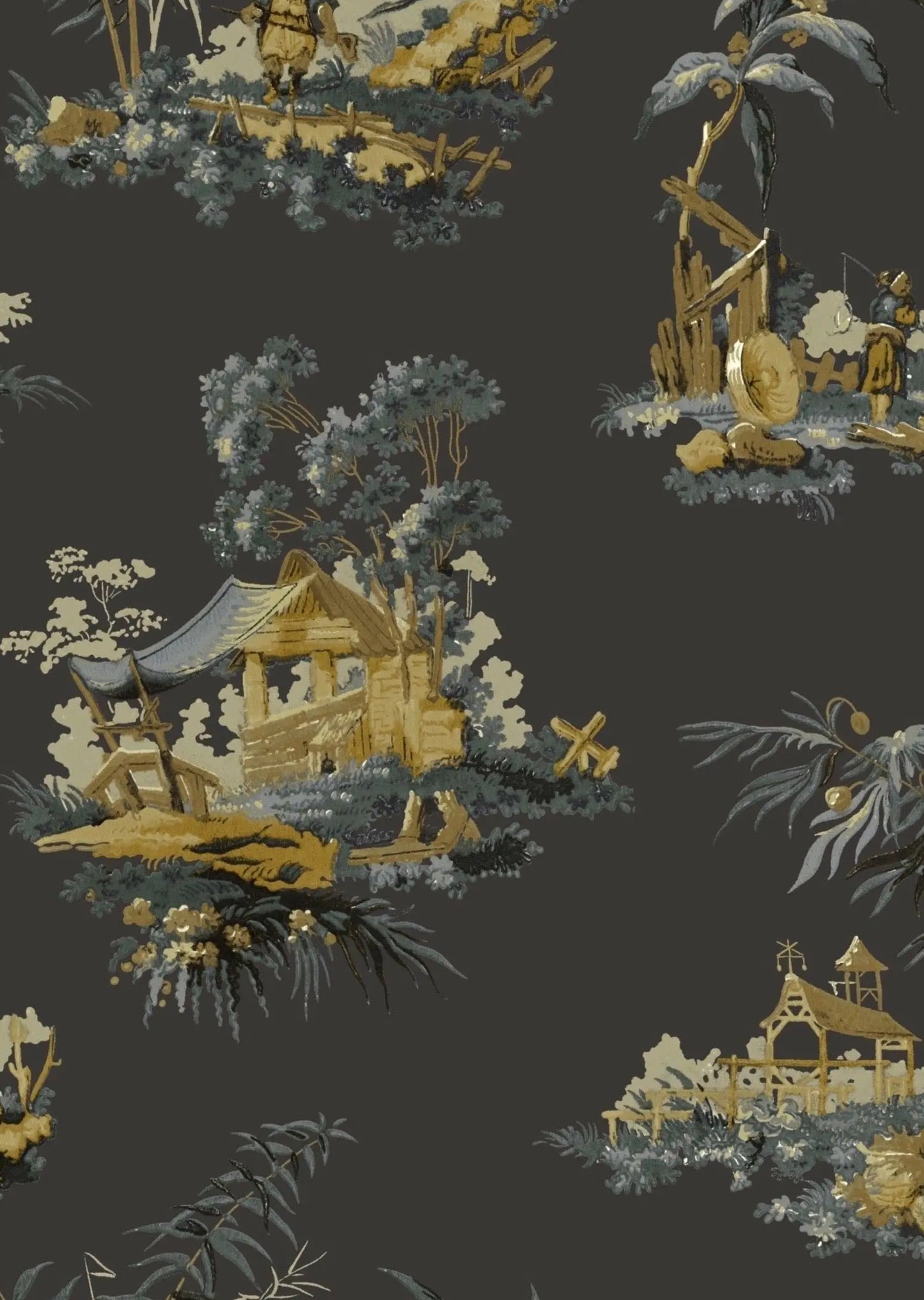 Vintage Oriental Wallpaper - Lacquer Sharon Jane