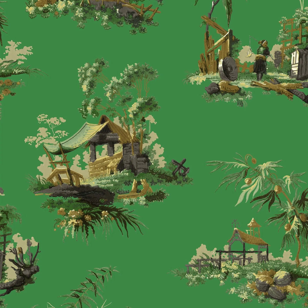 Vintage Oriental Wallpaper - Putty Sharon Jane