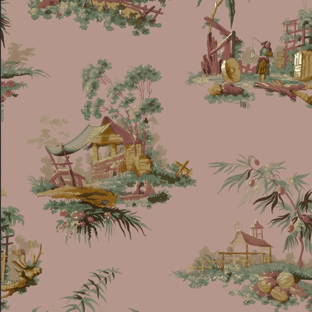 Vintage Oriental Wallpaper - Rose Sharon Jane