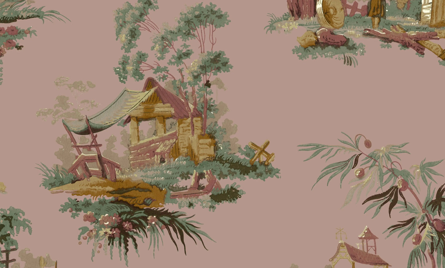 Vintage Oriental Wallpaper - Rose Sharon Jane