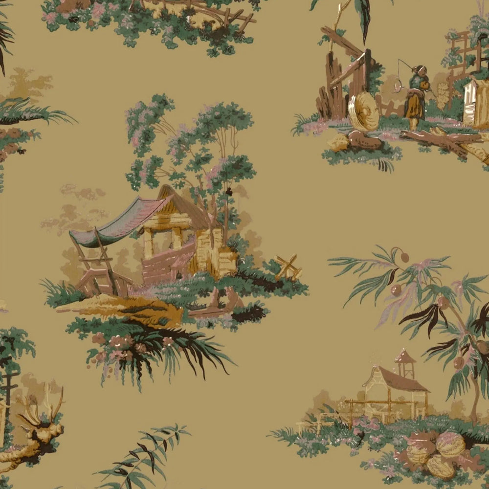 Vintage Oriental Wallpaper - Vanilla Sharon Jane