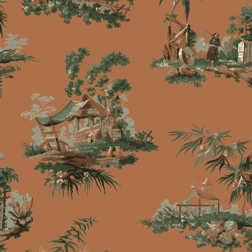 Vintage Oriental Wallpaper - Yellow Sharon Jane