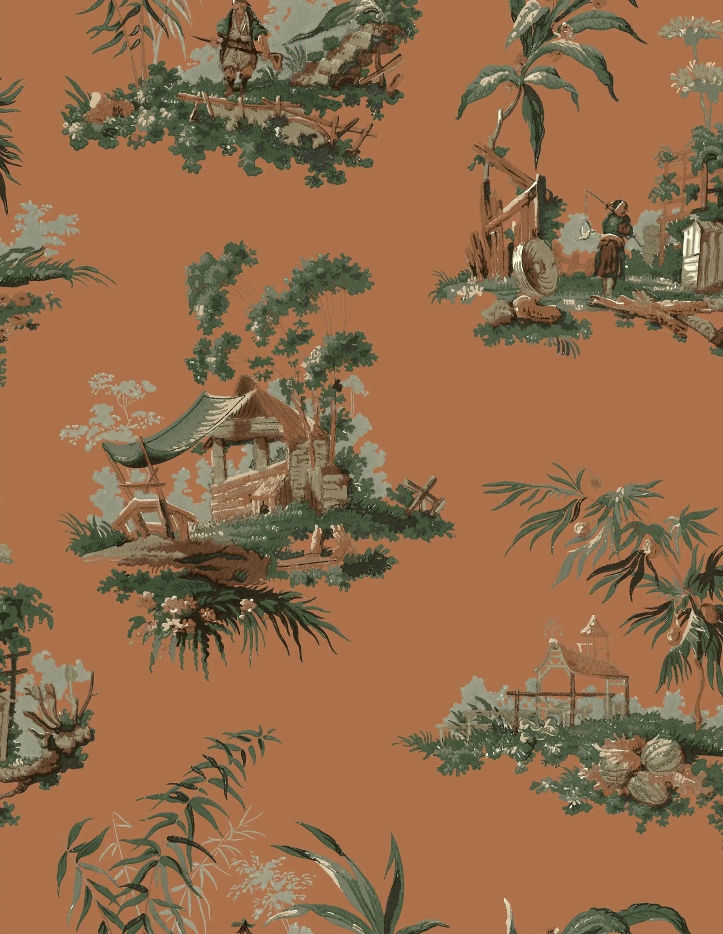 Vintage Oriental Wallpaper - Yellow Sharon Jane
