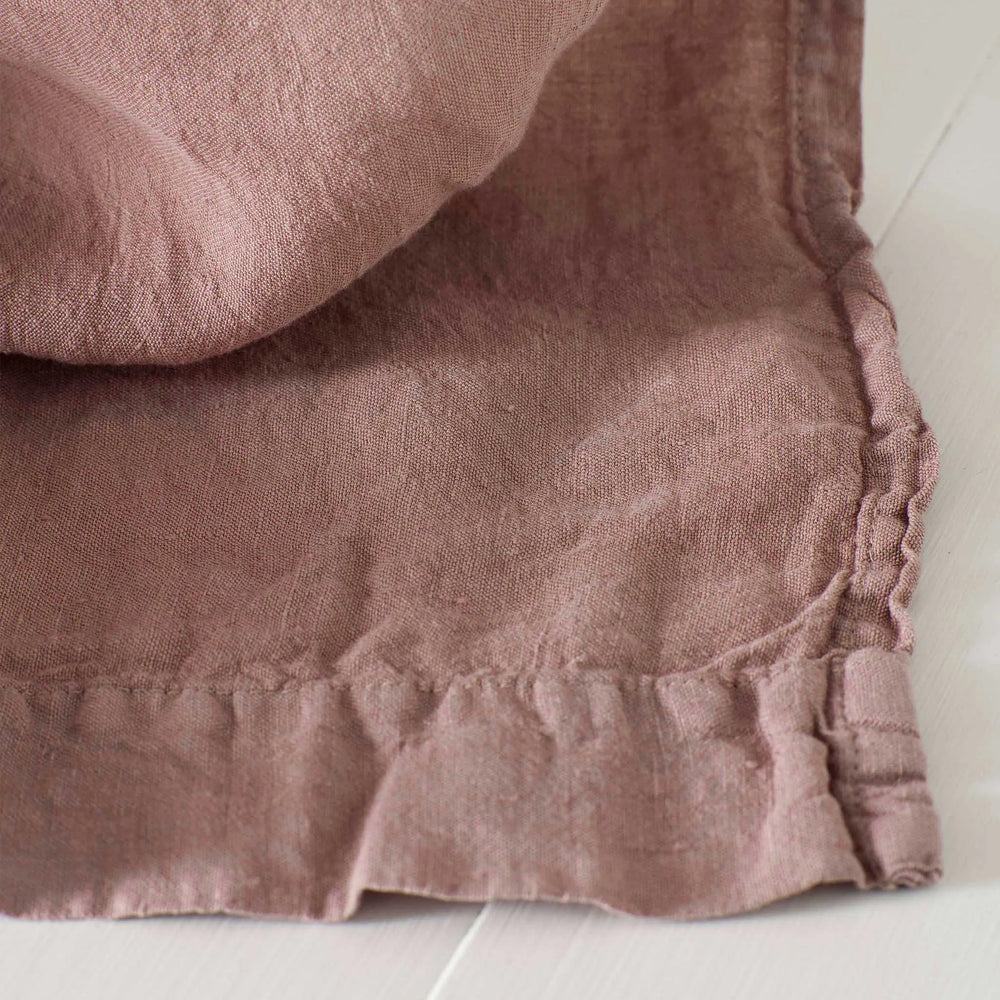 Vintage Rose 100% Linen Loop Top Curtain (Single) The Secret Linen Store