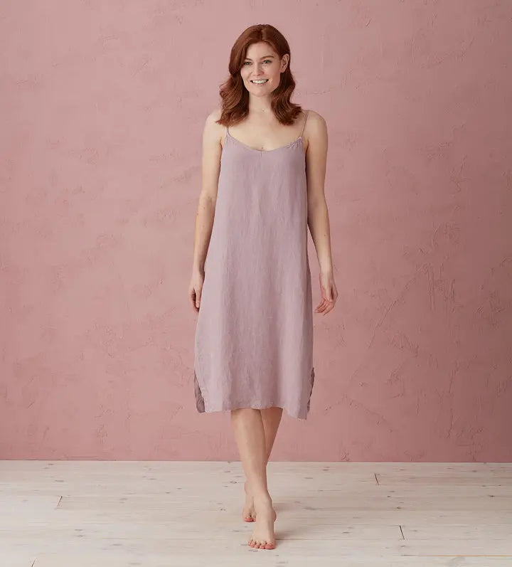Vintage Rose Alice 100% Linen Cami Nightie The Secret Linen Store