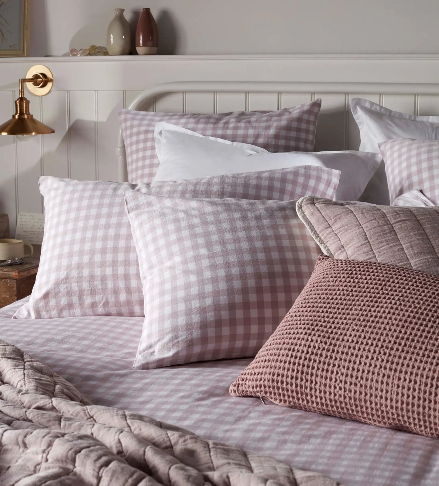 Vintage Rose Harriet Gingham 100% Organic Cotton Duvet Cover The Secret Linen Store