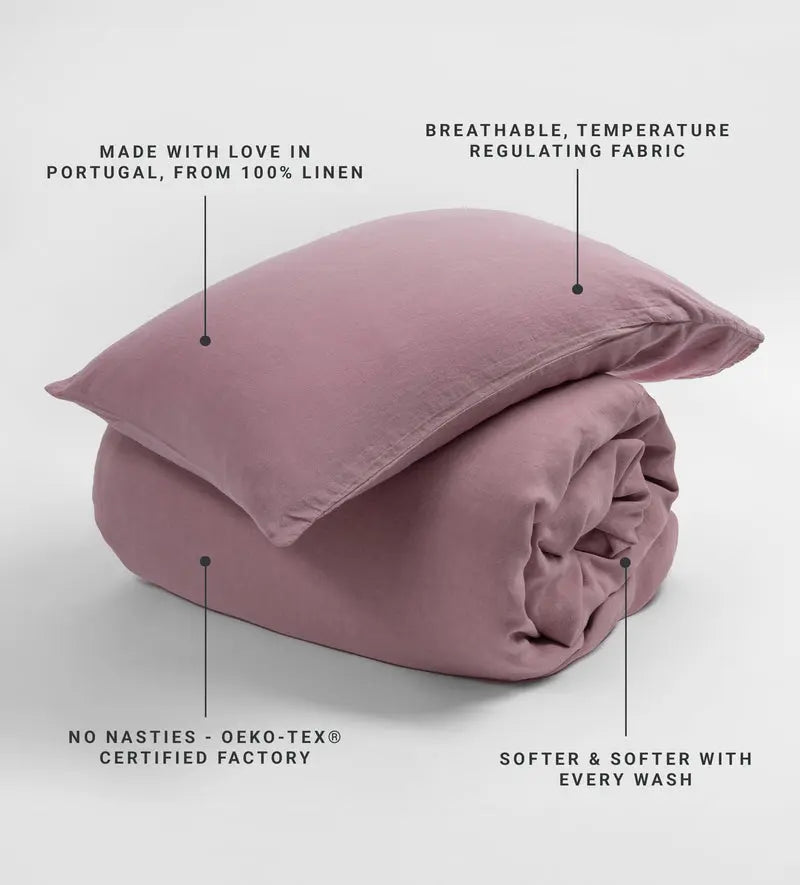 Vintage Rose Linen Duvet Cover The Secret Linen Store