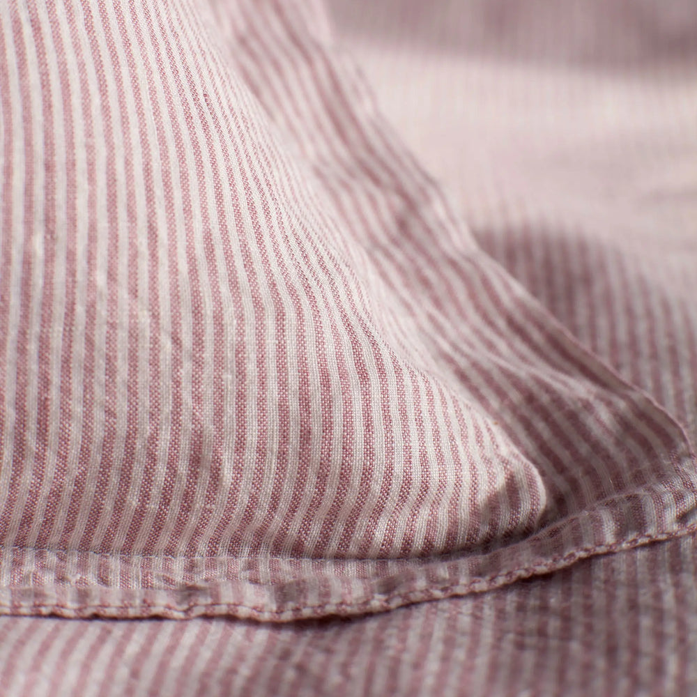 Vintage Rose Sid Stripe 100% Linen Oxford Pillowcase The Secret Linen Store