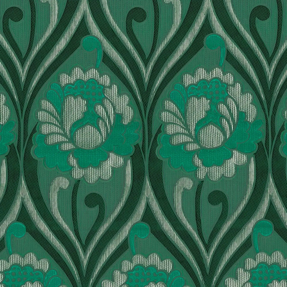 Vintage floral damask Wallpaper - Arsenic Sharon Jane