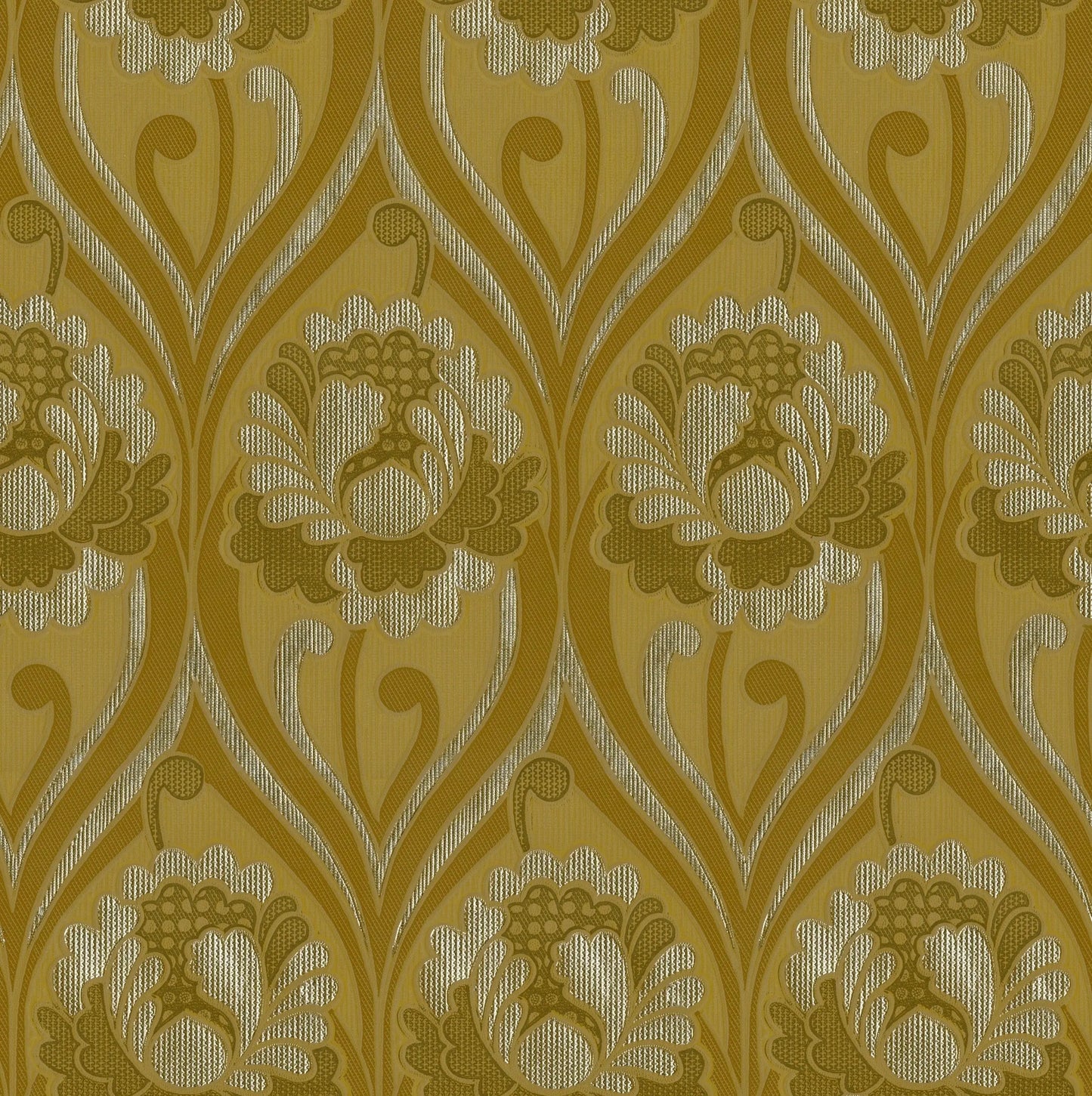 Vintage floral damask Wallpaper - Gold Sharon Jane