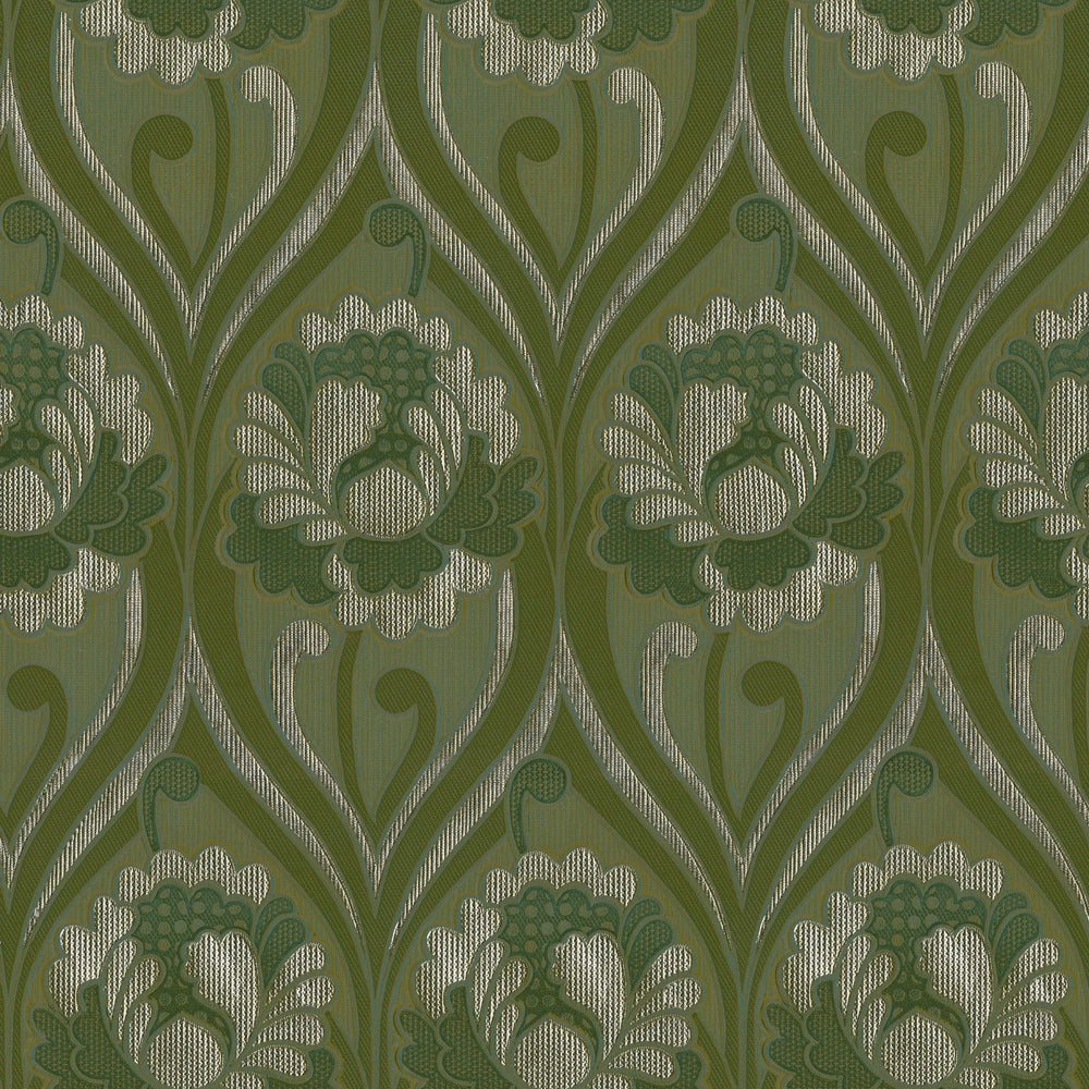 Vintage floral damask Wallpaper - Olive Sharon Jane