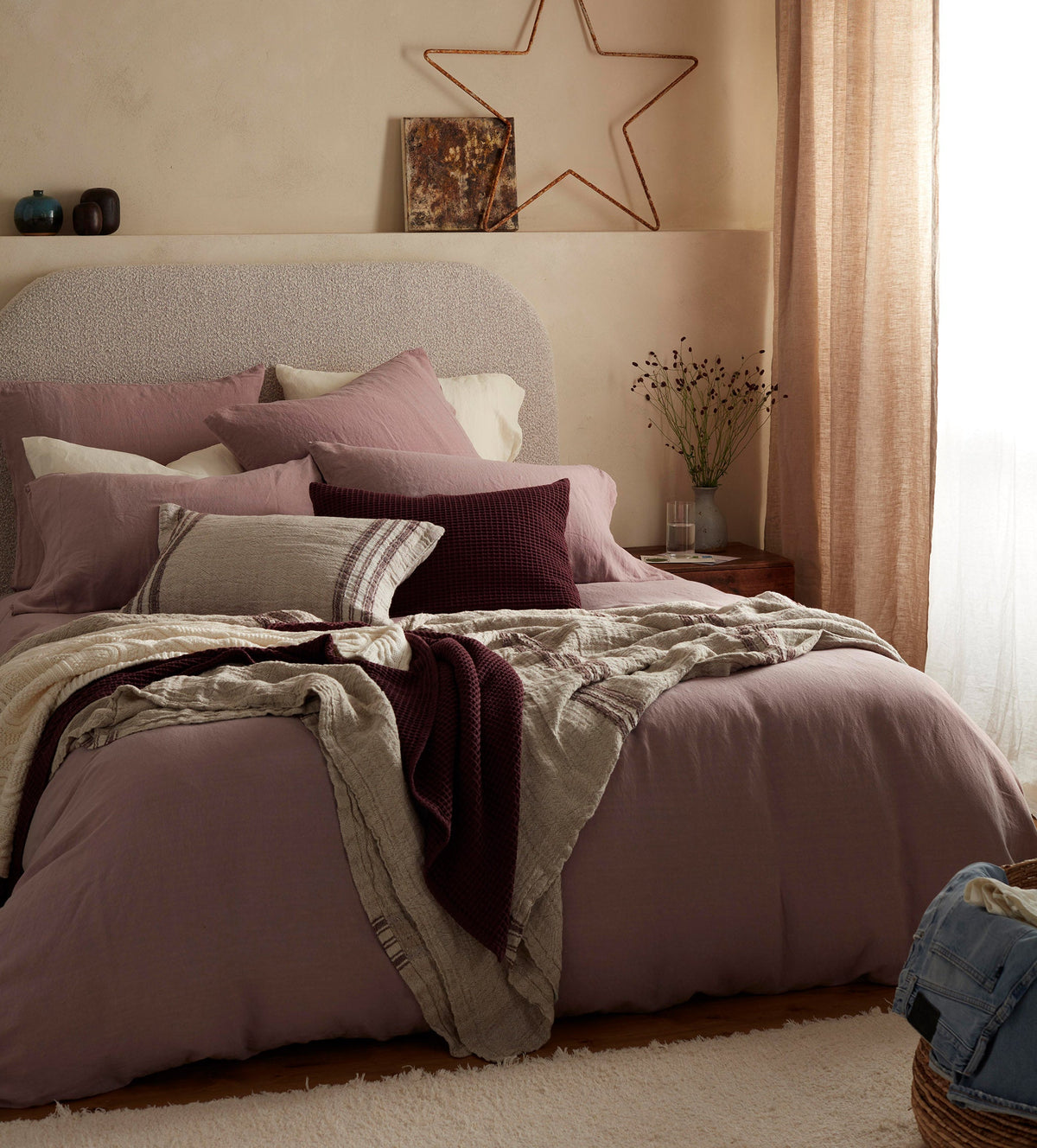 Vintage Rose Super Hero Linen Blend Duvet Cover - The Secret Linen Store