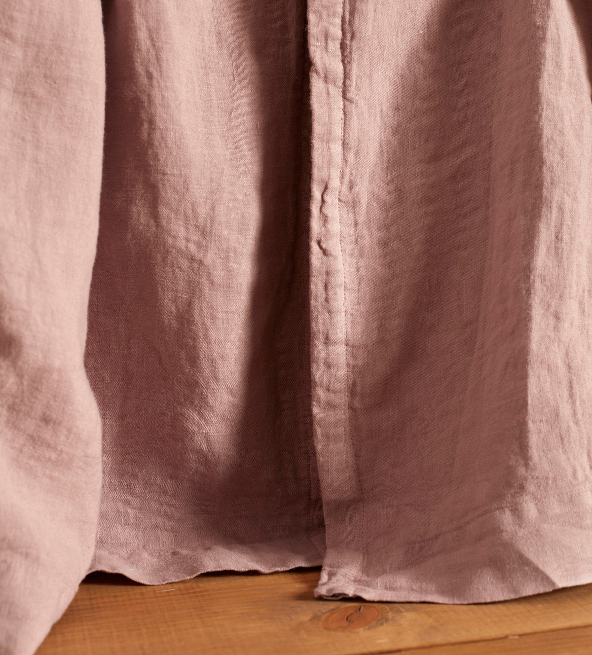 Vintage Rose Linen Lined Loop Top Curtains - The Secret Linen Store