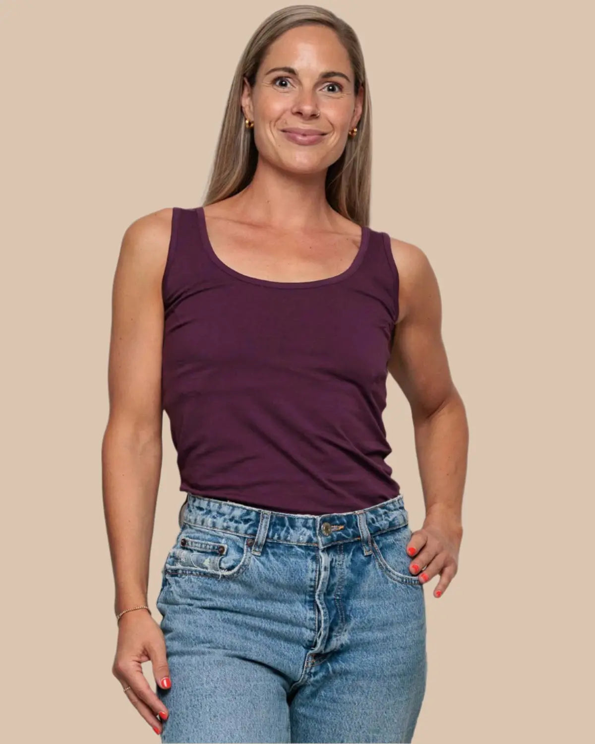 WOMEN'S VEST IN PLUM Bshirt