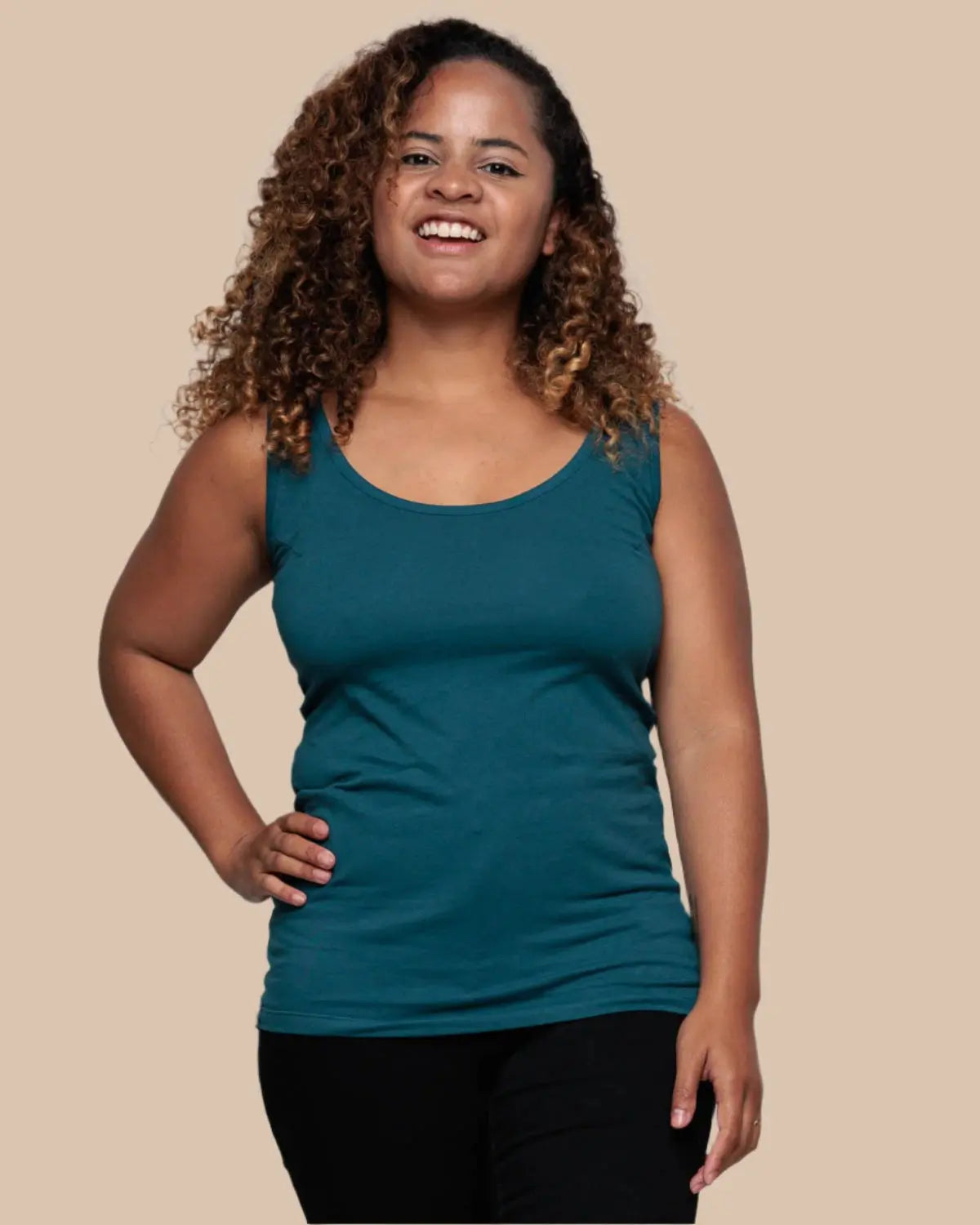 WOMEN'S VEST IN TEAL Bshirt
