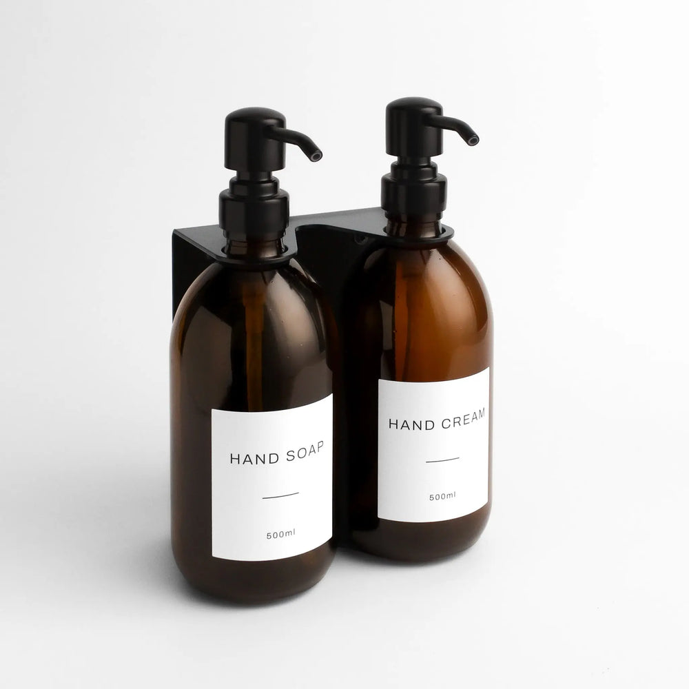 Wall Bracket & Amber Glass Dispenser Set Namie Home