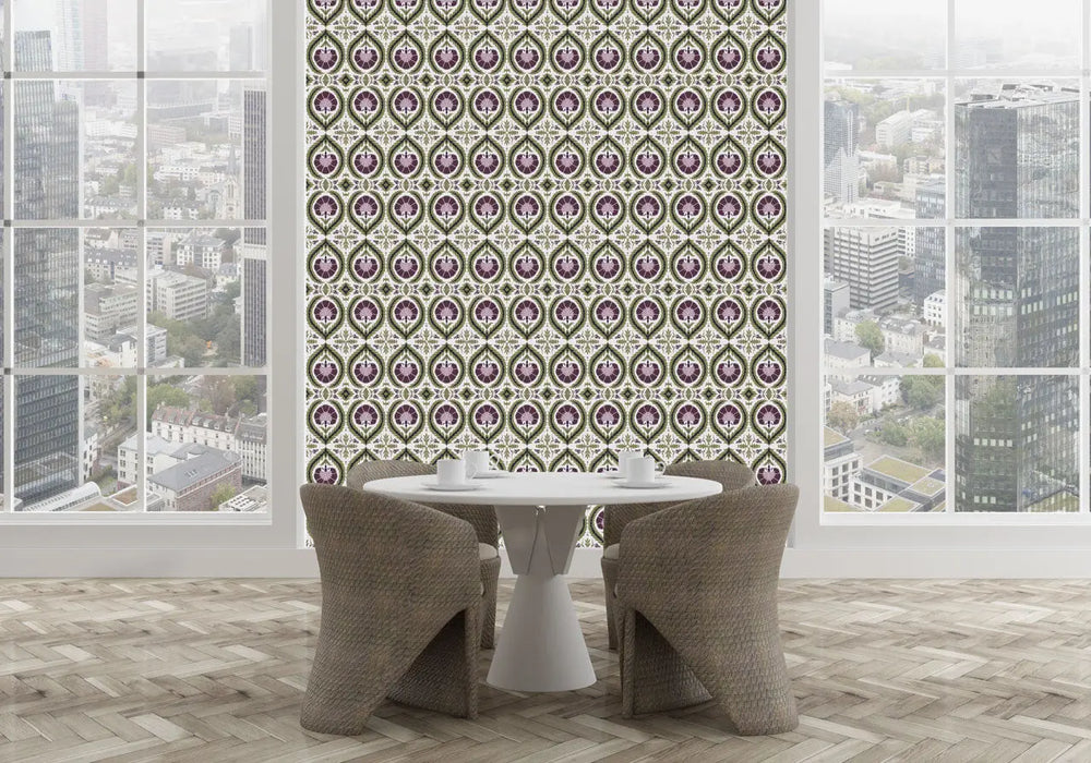Wallpaper Acanthus and Wreath Grape on White - £37.50 per sq metre Long Studio Design