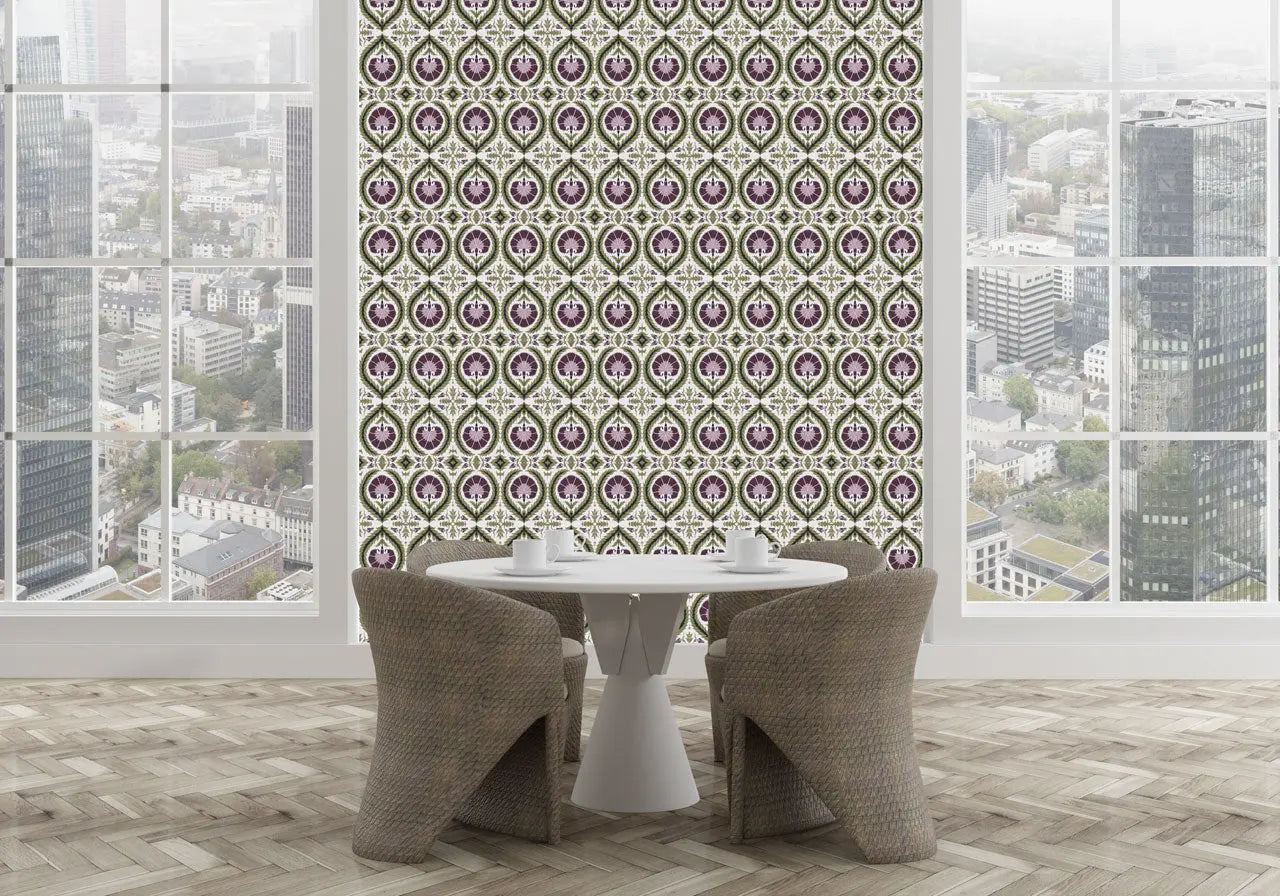 Wallpaper Acanthus and Wreath Grape on White - £37.50 per sq metre Long Studio Design