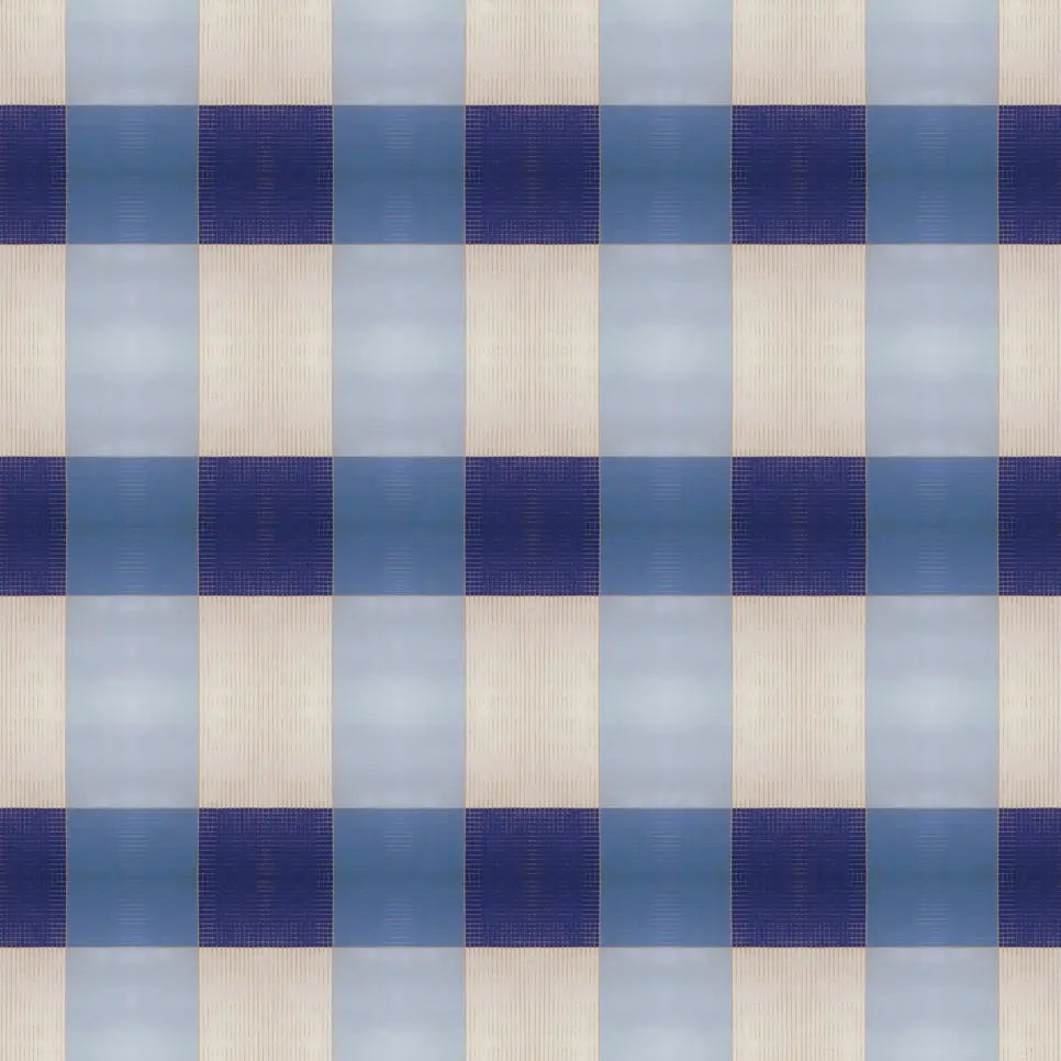 Wallpaper Blue Gingham - £37.50 per sq metre Long Studio Design