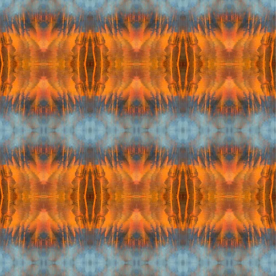 Wallpaper Blue Orange Water Abstract - £37.50 per sq metre Long Studio Design