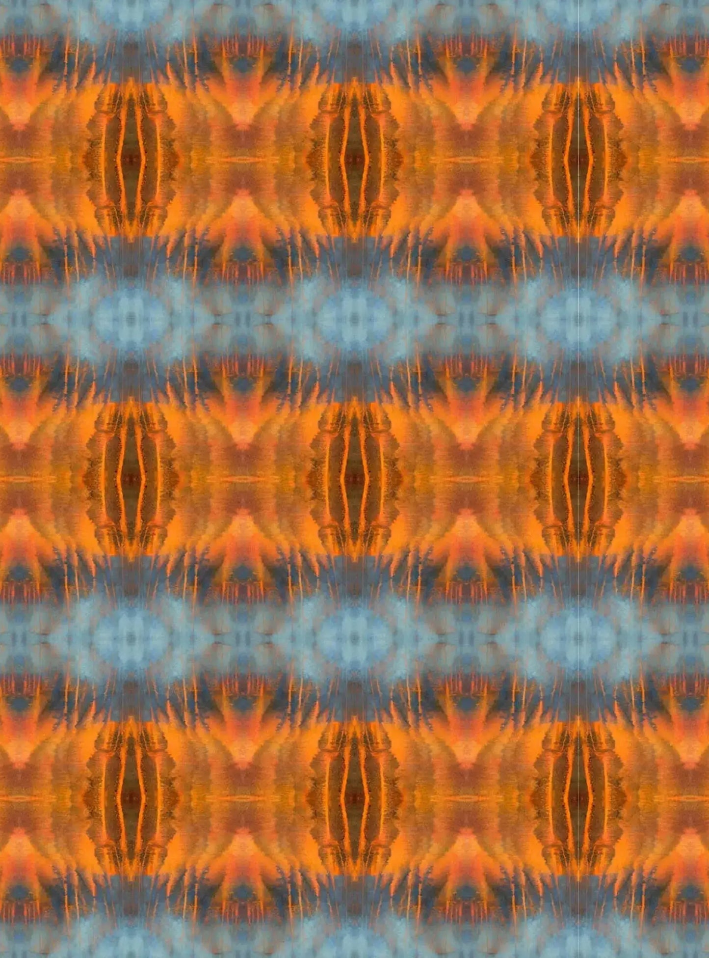 Wallpaper Blue Orange Water Abstract - £37.50 per sq metre Long Studio Design